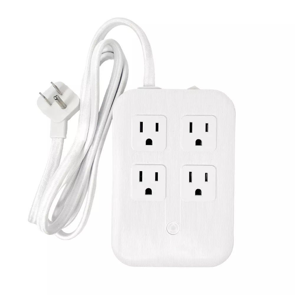 4 AC Outlets & Multi USB Port Surge Protector Power Strip, 5ft Braided Cord with Flat Plug